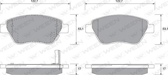 Ween 151-1156 - Kit pastiglie freno, Freno a disco autozon.pro