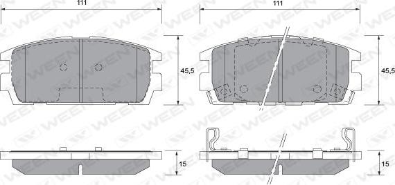 Ween 151-1158 - Kit pastiglie freno, Freno a disco autozon.pro