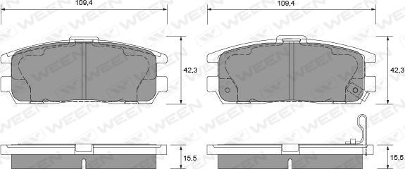 Ween 151-1153 - Kit pastiglie freno, Freno a disco autozon.pro