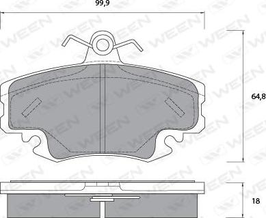 Ween 151-1152 - Kit pastiglie freno, Freno a disco autozon.pro