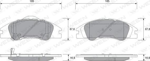 Ween 151-1169 - Kit pastiglie freno, Freno a disco autozon.pro