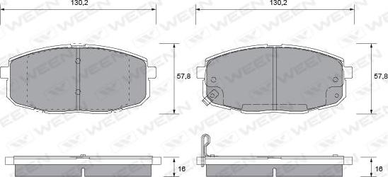 Ween 151-1161 - Kit pastiglie freno, Freno a disco autozon.pro