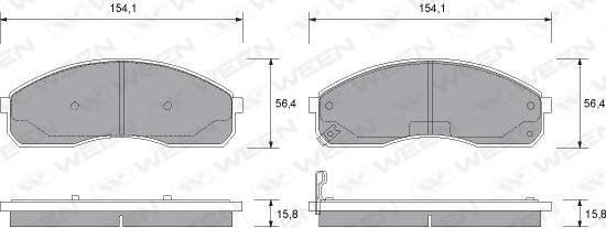 Ween 151-1163 - Kit pastiglie freno, Freno a disco autozon.pro