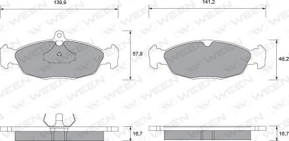 Ween 151-1108 - Kit pastiglie freno, Freno a disco autozon.pro