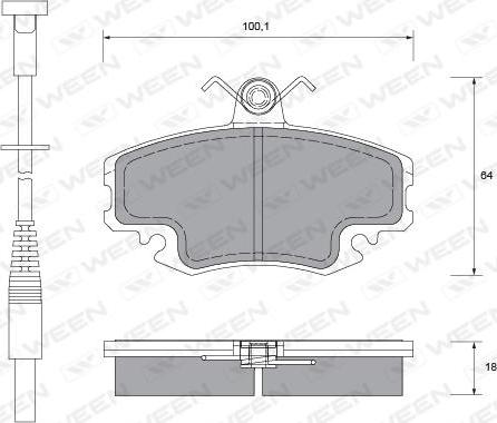 Ween 151-1107 - Kit pastiglie freno, Freno a disco autozon.pro