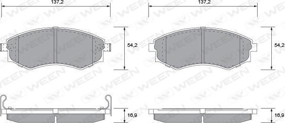 Ween 151-1119 - Kit pastiglie freno, Freno a disco autozon.pro