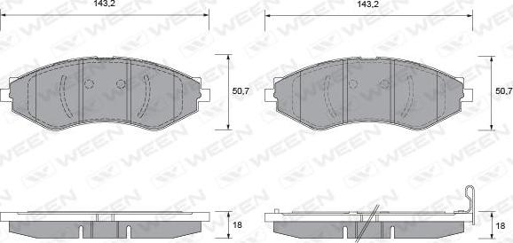 Ween 151-1110 - Kit pastiglie freno, Freno a disco autozon.pro