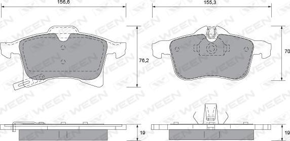 Ween 151-1111 - Kit pastiglie freno, Freno a disco autozon.pro