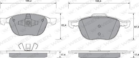 Ween 151-1113 - Kit pastiglie freno, Freno a disco autozon.pro