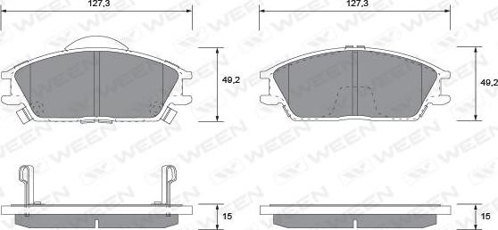 Ween 151-1117 - Kit pastiglie freno, Freno a disco autozon.pro