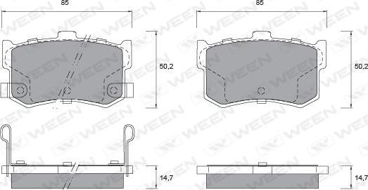 Ween 151-1185 - Kit pastiglie freno, Freno a disco autozon.pro