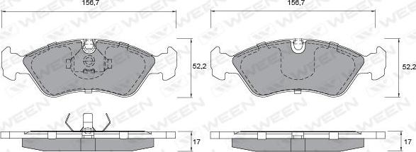 Ween 151-1181 - Kit pastiglie freno, Freno a disco autozon.pro