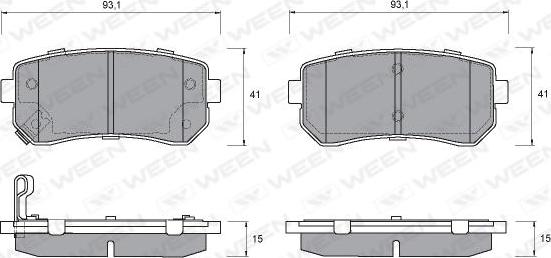 Ween 151-1188 - Kit pastiglie freno, Freno a disco autozon.pro