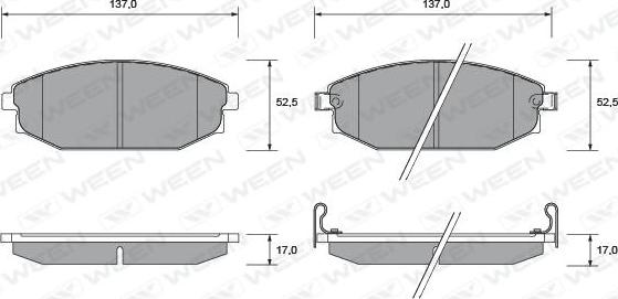 Ween 151-1182 - Kit pastiglie freno, Freno a disco autozon.pro