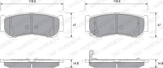 Ween 151-1187 - Kit pastiglie freno, Freno a disco autozon.pro