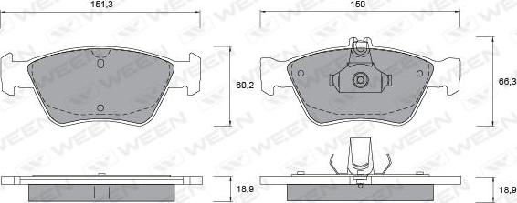 Ween 151-1139 - Kit pastiglie freno, Freno a disco autozon.pro