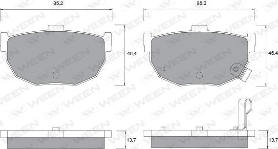 Ween 151-1134 - Kit pastiglie freno, Freno a disco autozon.pro