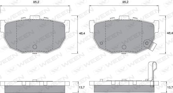 Ween 151-1135 - Kit pastiglie freno, Freno a disco autozon.pro