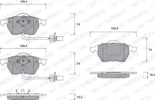 Ween 151-1138 - Kit pastiglie freno, Freno a disco autozon.pro