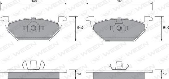 Ween 151-1124 - Kit pastiglie freno, Freno a disco autozon.pro