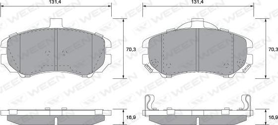 Ween 151-1121 - Kit pastiglie freno, Freno a disco autozon.pro