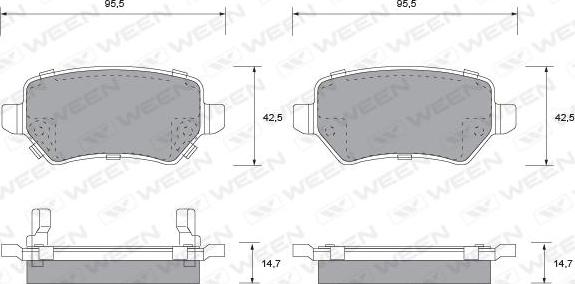 Ween 151-1128 - Kit pastiglie freno, Freno a disco autozon.pro