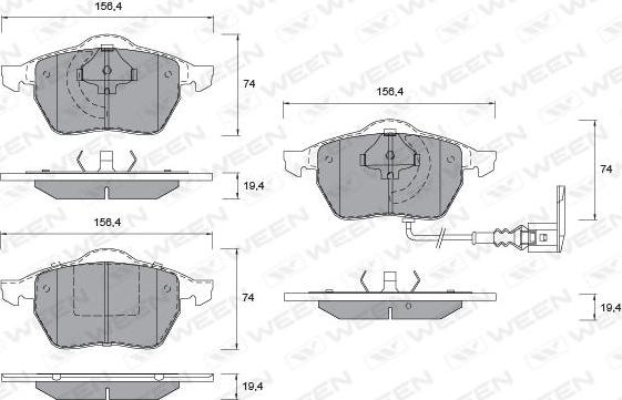 Ween 151-1123 - Kit pastiglie freno, Freno a disco autozon.pro