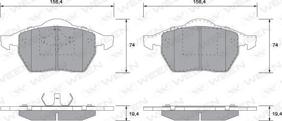 Ween 151-1122 - Kit pastiglie freno, Freno a disco autozon.pro