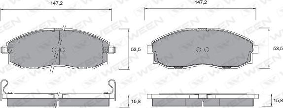 Ween 151-1174 - Kit pastiglie freno, Freno a disco autozon.pro