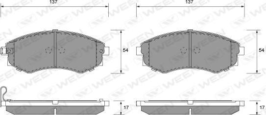 Ween 151-1170 - Kit pastiglie freno, Freno a disco autozon.pro