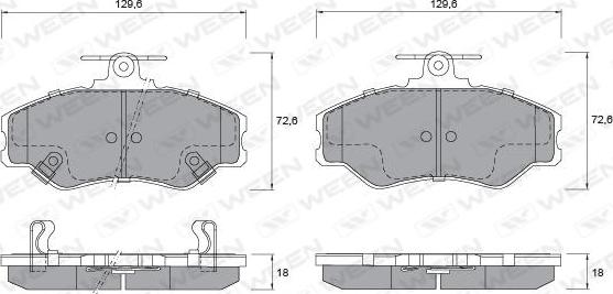 Ween 151-1173 - Kit pastiglie freno, Freno a disco autozon.pro