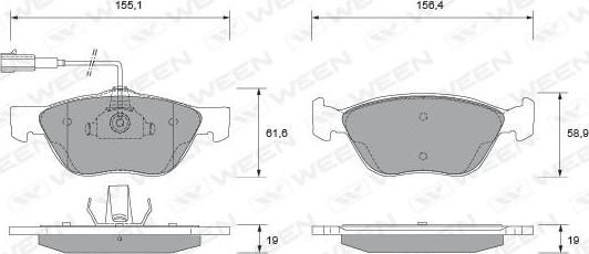 Ween 151-1859 - Kit pastiglie freno, Freno a disco autozon.pro