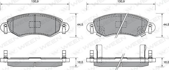 Ween 151-1854 - Kit pastiglie freno, Freno a disco autozon.pro