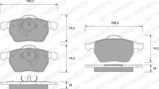 Ween 151-1861 - Kit pastiglie freno, Freno a disco autozon.pro