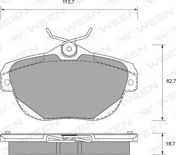 Ween 151-1862 - Kit pastiglie freno, Freno a disco autozon.pro