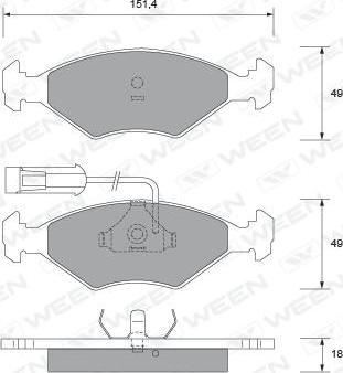 Ween 151-1804 - Kit pastiglie freno, Freno a disco autozon.pro