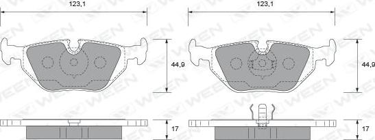 Ween 151-1801 - Kit pastiglie freno, Freno a disco autozon.pro