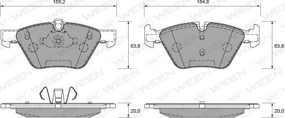 Ween 151-1839 - Kit pastiglie freno, Freno a disco autozon.pro