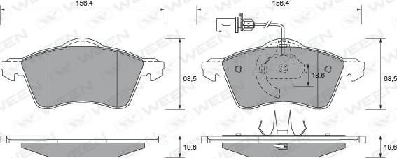 Ween 151-1835 - Kit pastiglie freno, Freno a disco autozon.pro