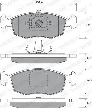 Ween 151-1831 - Kit pastiglie freno, Freno a disco autozon.pro