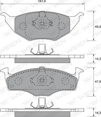 Ween 151-1825 - Kit pastiglie freno, Freno a disco autozon.pro