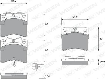 Ween 151-1820 - Kit pastiglie freno, Freno a disco autozon.pro