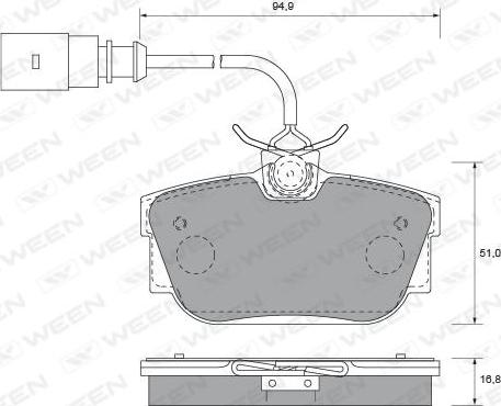 Ween 151-1821 - Kit pastiglie freno, Freno a disco autozon.pro