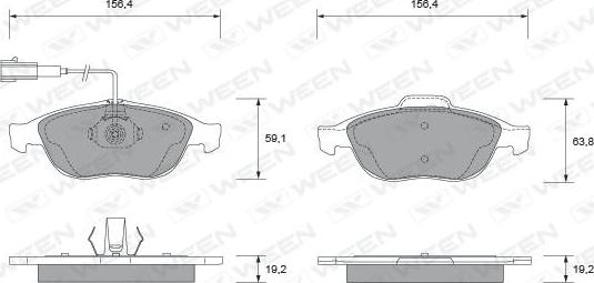 Ween 151-1874 - Kit pastiglie freno, Freno a disco autozon.pro