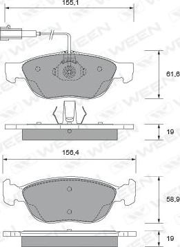 Ween 151-1875 - Kit pastiglie freno, Freno a disco autozon.pro