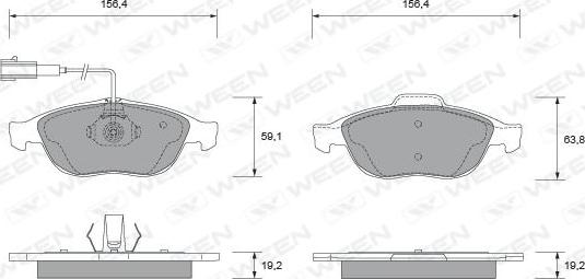 Ween 151-1870 - Kit pastiglie freno, Freno a disco autozon.pro