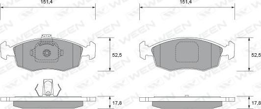 Ween 151-1872 - Kit pastiglie freno, Freno a disco autozon.pro