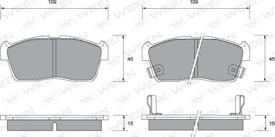 Ween 151-1399 - Kit pastiglie freno, Freno a disco autozon.pro