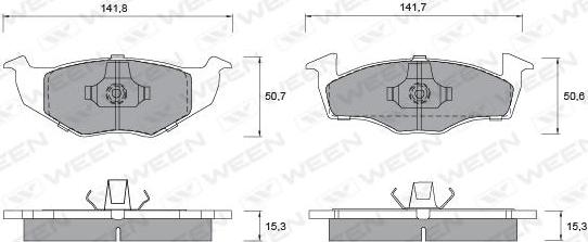 Ween 151-1344 - Kit pastiglie freno, Freno a disco autozon.pro