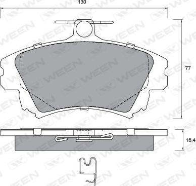 Ween 151-1345 - Kit pastiglie freno, Freno a disco autozon.pro